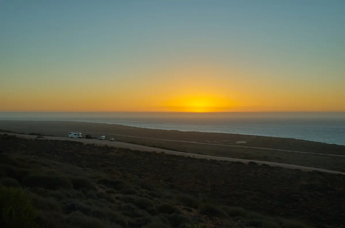 Sonnenuntergang über dem Meer vom North West Cape