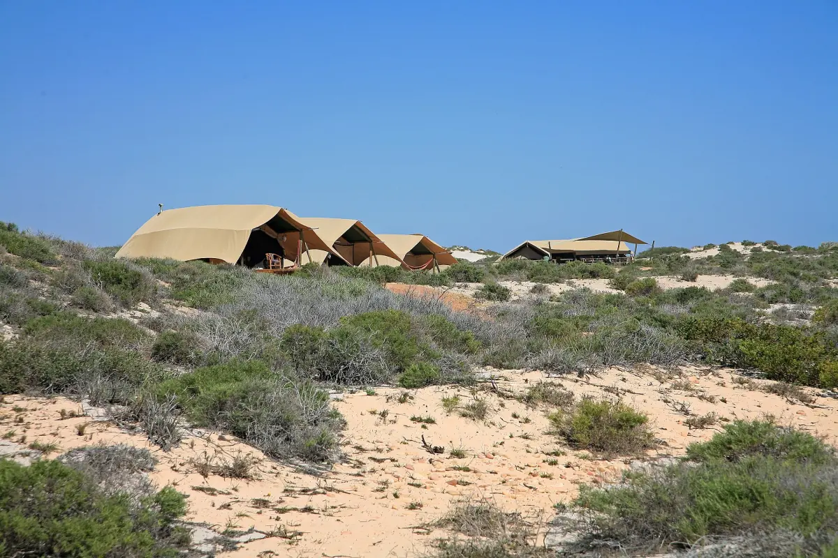 Ein Zeltcamp in den Dünen des Cape Range Nationalparks